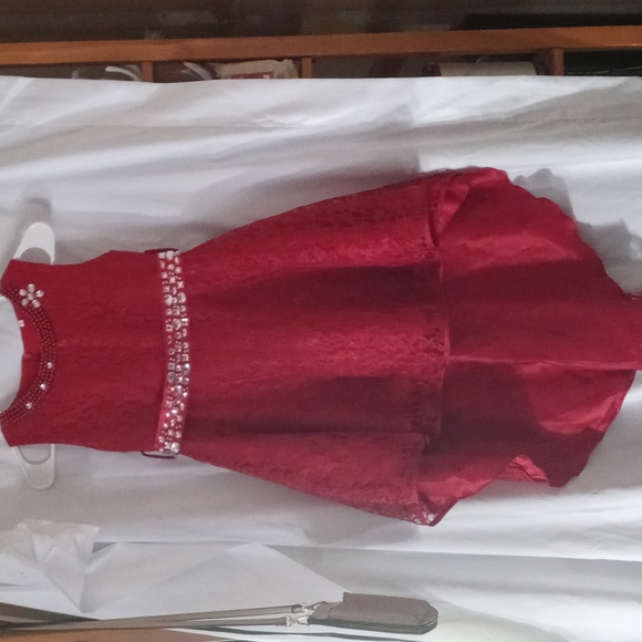 Girls Red Party Dress - Picture 1 of 3